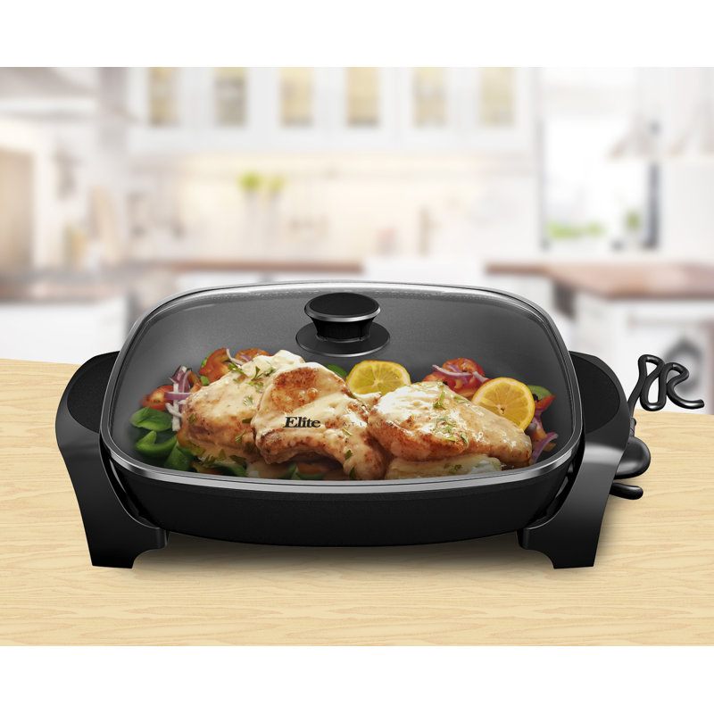 Elite by MaxiMatic 8 Qt. Jumbo Electric Skillet with Lid Wayfair